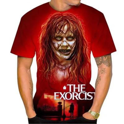 L'esorcista 3d Horror Stampa Top Harajuku O-collo T-shirt Casual Manica Corta Moda T-shirt Estate Uomo abbigliamento