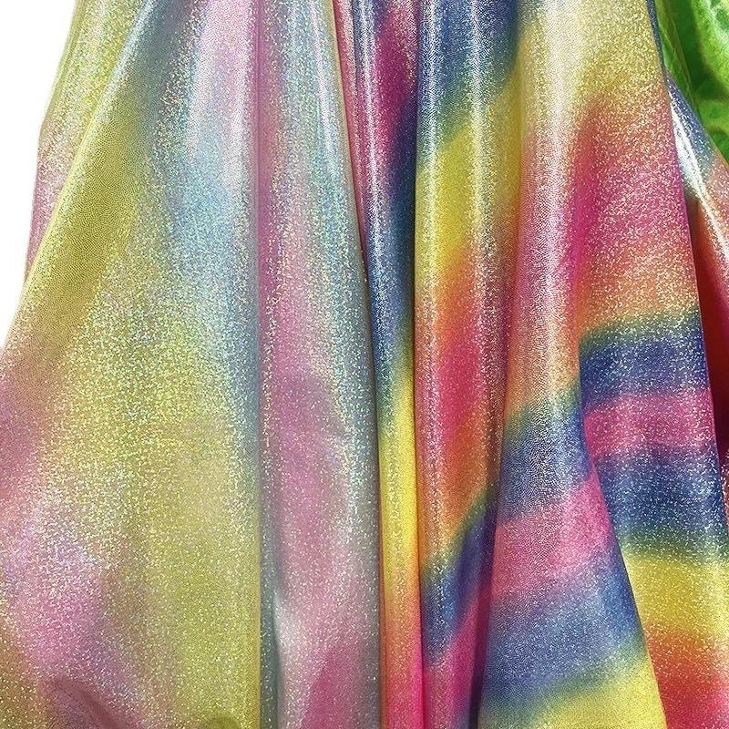 100x150cm Laser Regenbogen Glitzer Pailletten Stoff DIY Bastelbedarf Nähen Prinzessinenkleid Hochzeitsfeier Dekor Stoff