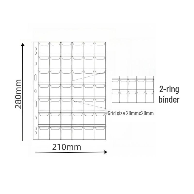 Cross-border Loose-Leaf Coin Collection Pages—9-Hole, 42-Pocket Flip-Up Storage