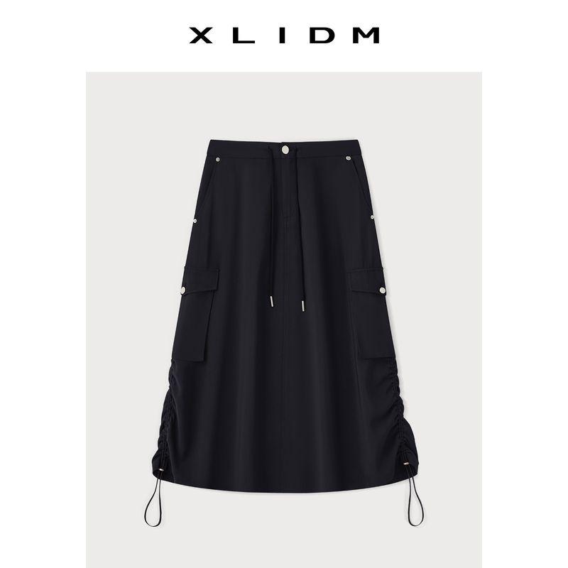 

Xiaoli Plus Size Women s Improved Draping Adjustable Drawstring Elastic Back Waist Cover Easiest for Match A- line Parka Skirt Bluegrass Blue (in Stock) 4XL