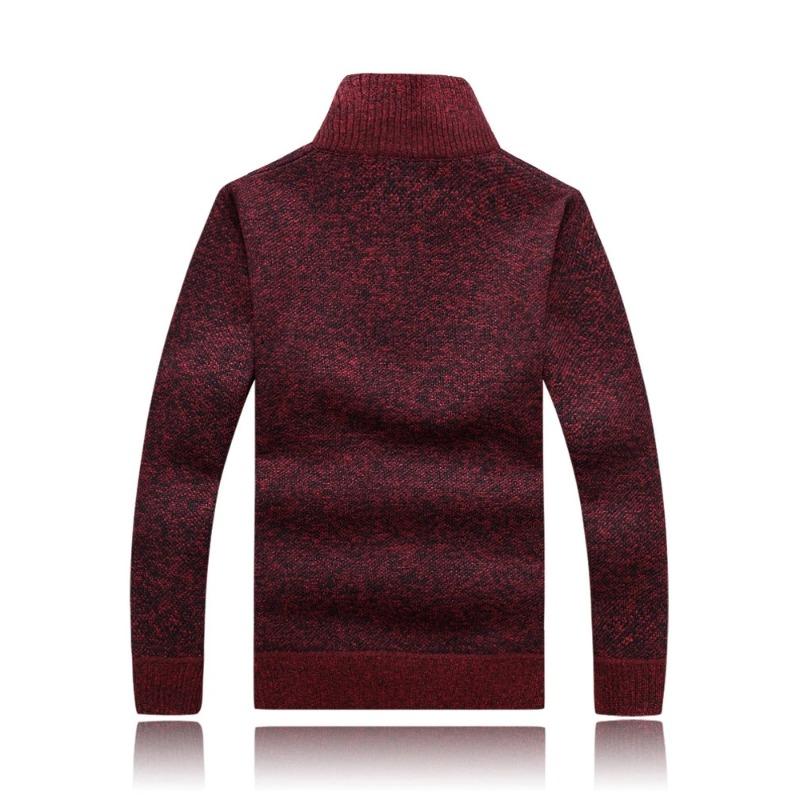 Men's Fleece Thicker Sweater Half Zipper Turtleneck Warm Pullover Male Slim Knitted Wool Sweaters for Spring