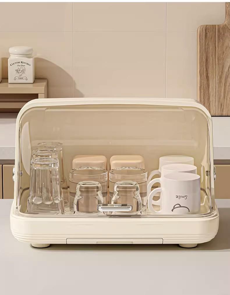 Dustproof Desktop Cup Holder and Draining Tray