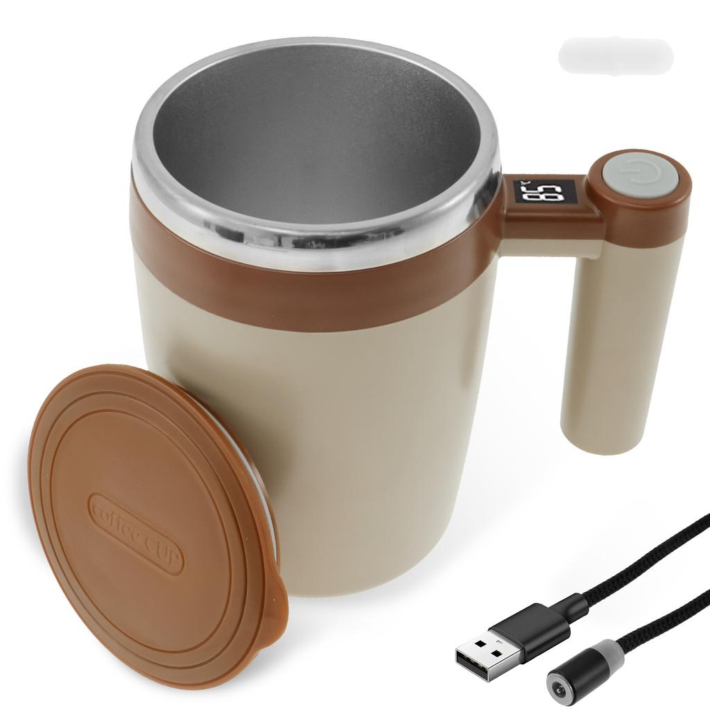 Ulepszony kubek samo mieszający, ładowalny automatyczny mieszalnik magnetyczny, kubek do kawy 400ml, kubek do kawy samo mieszający ze stali nierdzewnej