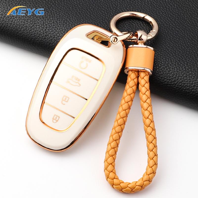 Fashion Soft Tpu Car Key Case Cover Shell For Hyundai Santa Fe Tucson Nexo Nx4 Atos Prime Solaris Key Fob Accessories