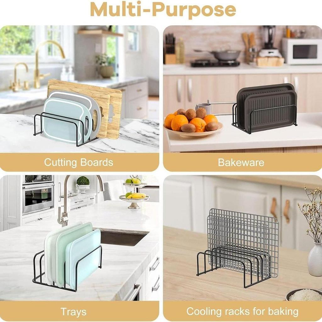 Kitchen Pot Lid Rack Cutting Board Storage Stainless Steel Cover Holder Multifunction