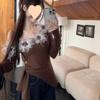 One Shoulder Floral Applique Long Sleeve Shirt Women Autumn Slim Tie Back Design Chic Slimming Off Shoulder Top