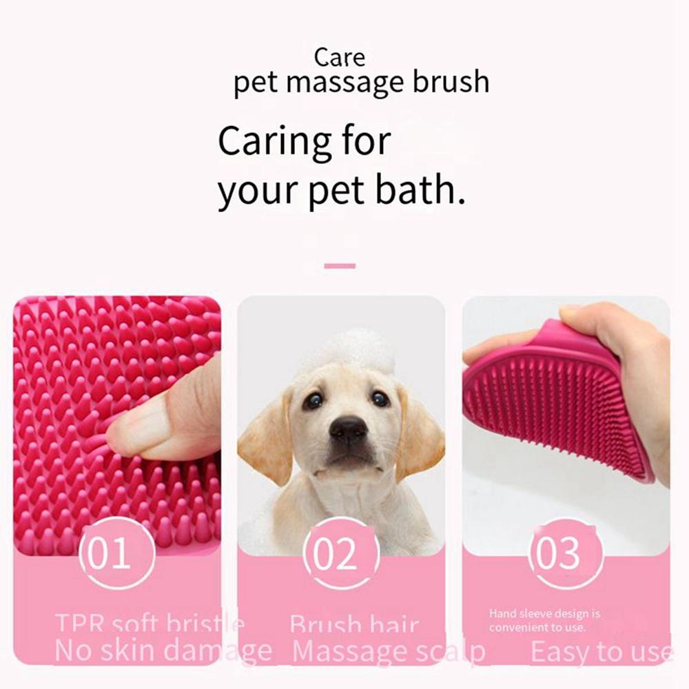 Pet Cleaning Brush Dog Cats Bath Massage Gloves Comb Hair Remover Grooming Soft Rubber Cleaning Tool Pets Washing Supplies