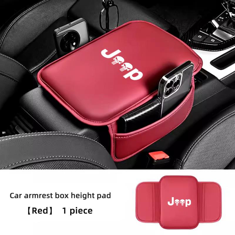 Car Center Console Protector Mat Armrest Pads With Storage Pocket For Jeep Wrangler JK Gladiator Renegade Grand Cherokee Wagonee AMW1
