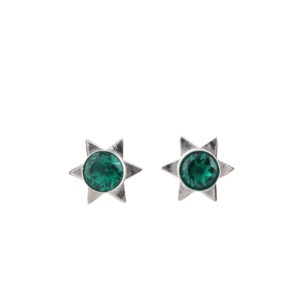 Chrome Diopside Gemstone 925 Sterling Silver Jewelry Handmade Stud Earrings0.44" EE-175-1