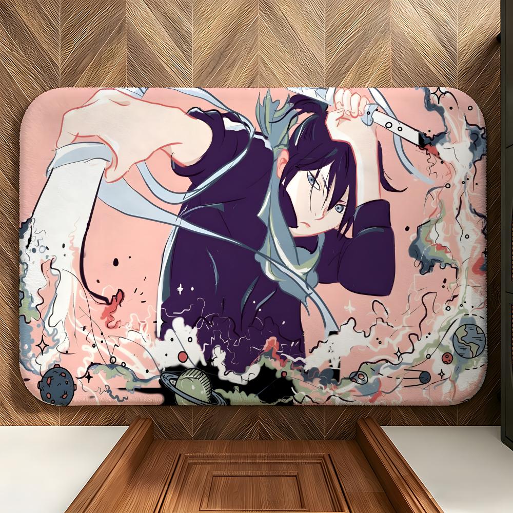 Anime N-Noragami Floor Mat Soft Flannel Floor Mat Suitable for Entryways, Living Rooms, Bedrooms, and Bathrooms