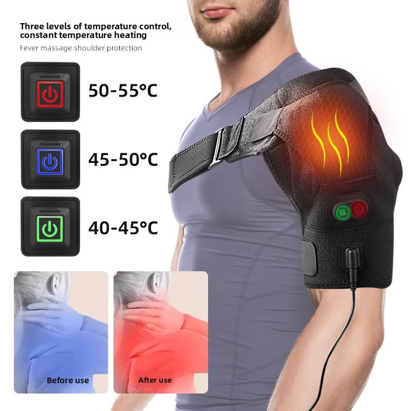 12V Socket Electric Massage Shoulder Pads Warm Heating Single Shoulder Hot Compress Shawl Adjustable Temperature Controlled Shoulder Pads
