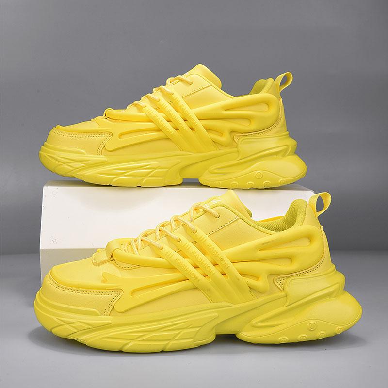 

Модные массивные кроссовки для женщин и мужчин, спортивная обувь для пар, новый дизайн, осенняя модная повседневная обувь, дышащие мужские кроссовки 45 жёлтый