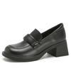 Genuine Leather Flat for Huizhou Women's Shoes Grape Mother Same Loafers Thick Heel British Style Versatile Small Leather Shoes Women