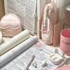 Borsa per il trucco con design creativo a forma di cuore per ragazza, da donna, per cancelleria e astuccio per matite per studenti