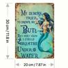 Vintage Mermaid Tin Sign Wall Art 8x12 Inch Metal Decor for Home Bar Cafe