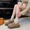 Design sense new muffin thick sole heightening women's shoes 2025 autumn lightweight round head casual loafers women's shoes tide