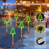 5PCS Solar Christmas Tree Ground Lights Holiday Decorative Lamps Outdoor Waterproof Floor Mounted Light String For Garden Party
