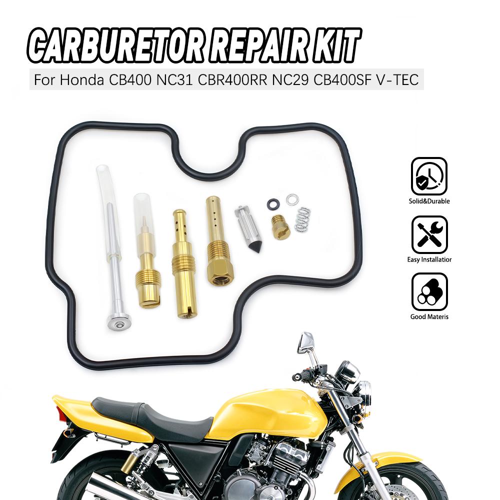For Honda CB400 NC31 CBR400RR NC29 CB400SF V-TEC Carburetor Repair Kit Jet Needle Float Needle Valve Gasket O-ring Rebuild Set