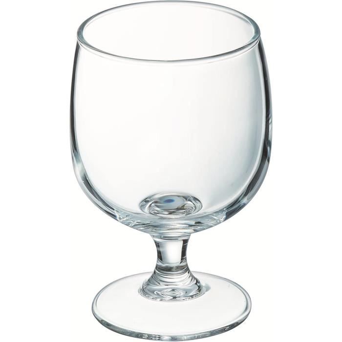 Verres à pied - arcoroc - collection amélia - 6 pièces - verre trempé - 25cl - empilables