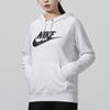Nike Sportswear Essential Logo Print Knit Hoodie Pullover Women Tops Gray BV4127-051