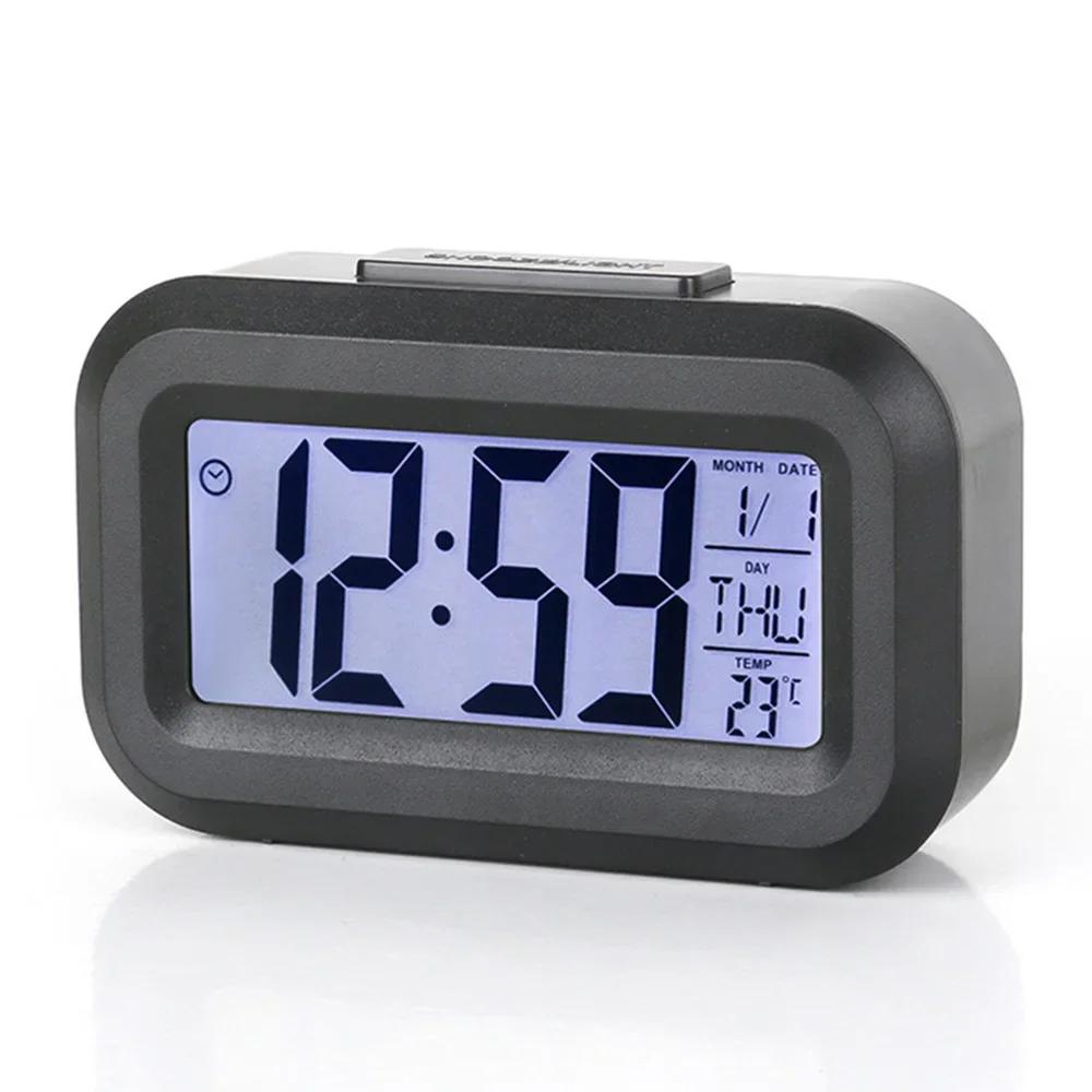 LED Digital Alarm Clock Mini Alarm Clock Suitable for Home Office Bedside Table Kids Bedroom Electronic Clocks Decor Garden