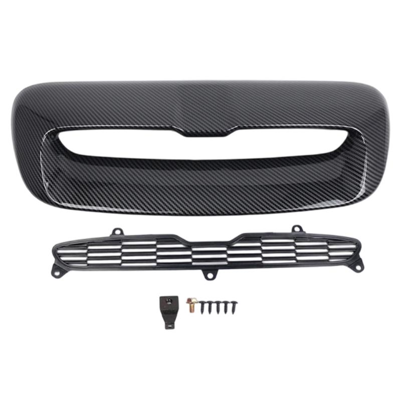 Motorkap Scoops Ventilatierooster voor R55 R56 R57 R58 R59, Auto Voorste Motorkap Ventilatierooster Luchtstroom Inlaat met Bevestigingsmateriaal