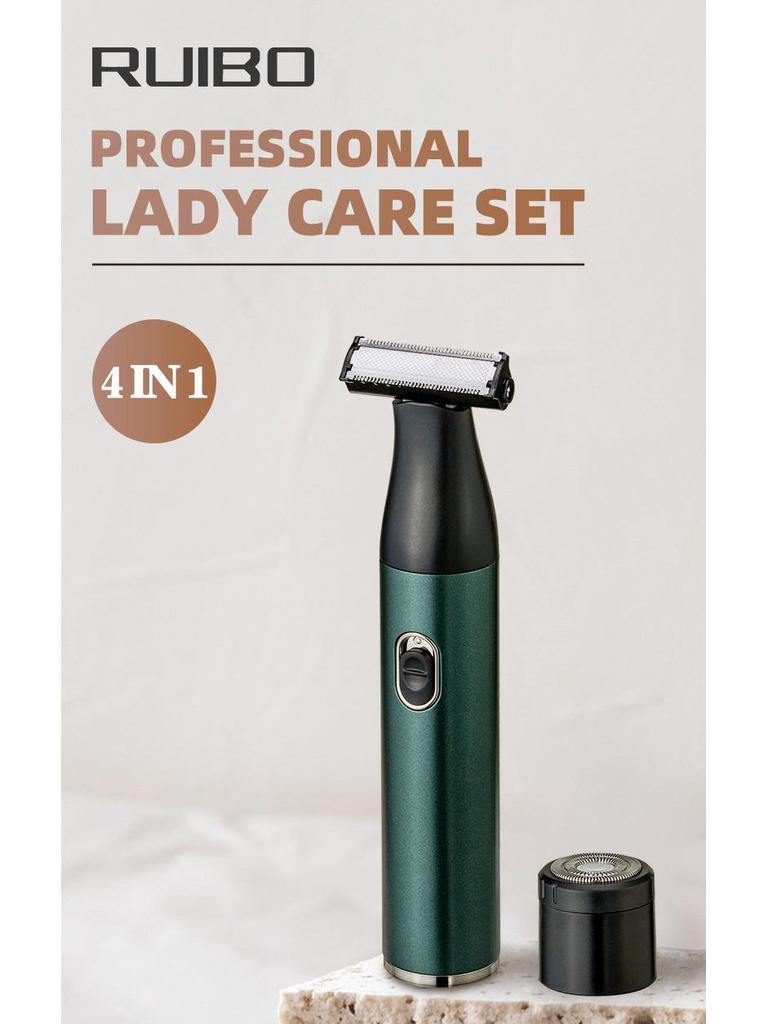 4-in-1 Women's Electric Shaver Set: Multifunctional for Armpit, Leg, and Body Hair Shaving with Eyebrow Trimmer.