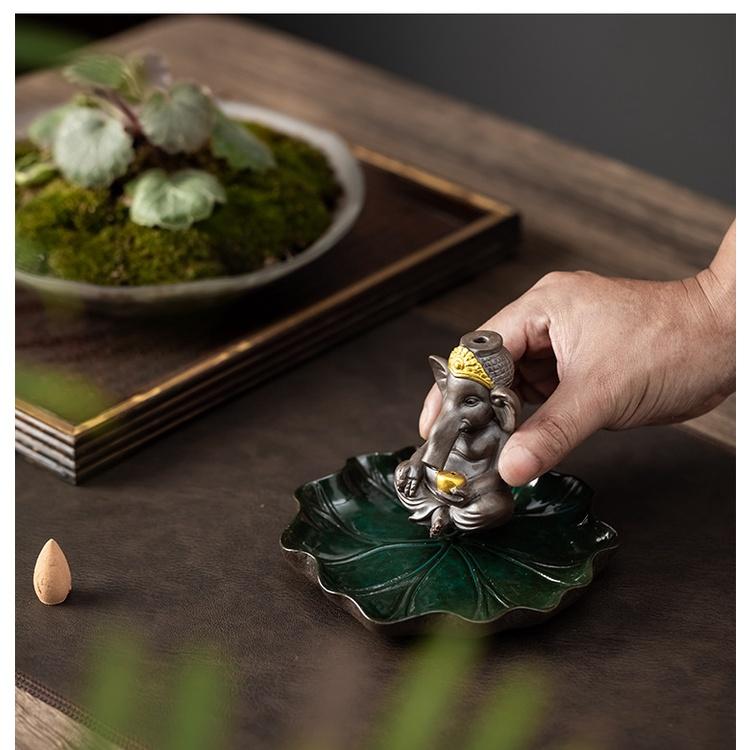 Ceramic Backflow Incense Burner Frog Elephant Rabbit Incense Holder Incense Stand Ornament