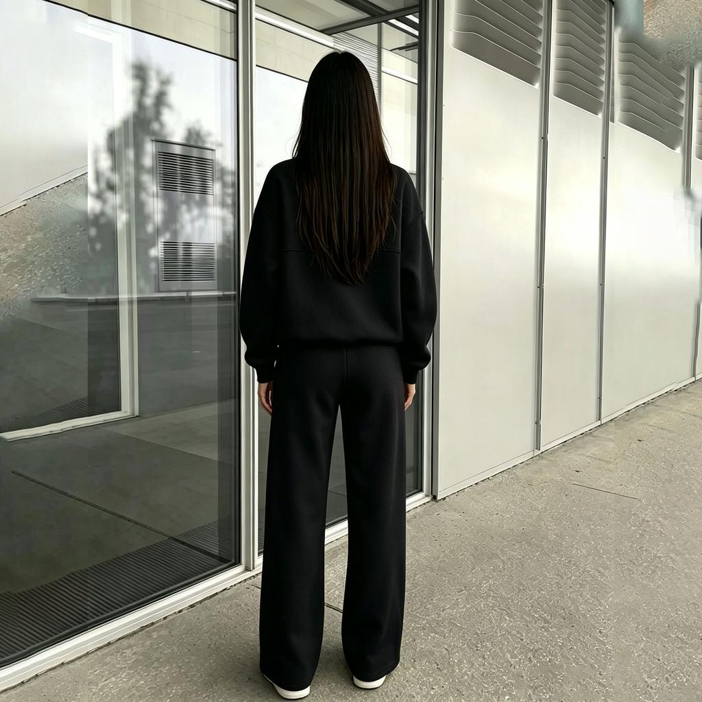 Women's Fashion Casual Color Two Piece Sweatshirt and Pants Set for Everyday Wear