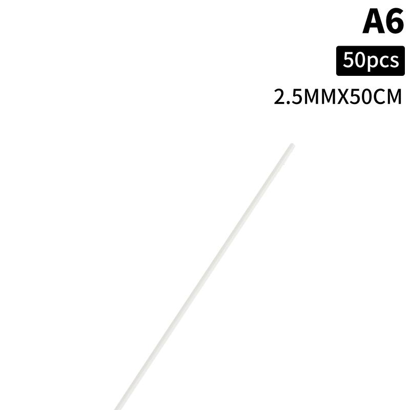 ABS Model Making Rods 50Pcs 05 08 1 15 2 25MM Solid Plastic Tubes Bars For Creative Craft Hobby Projects Assembly