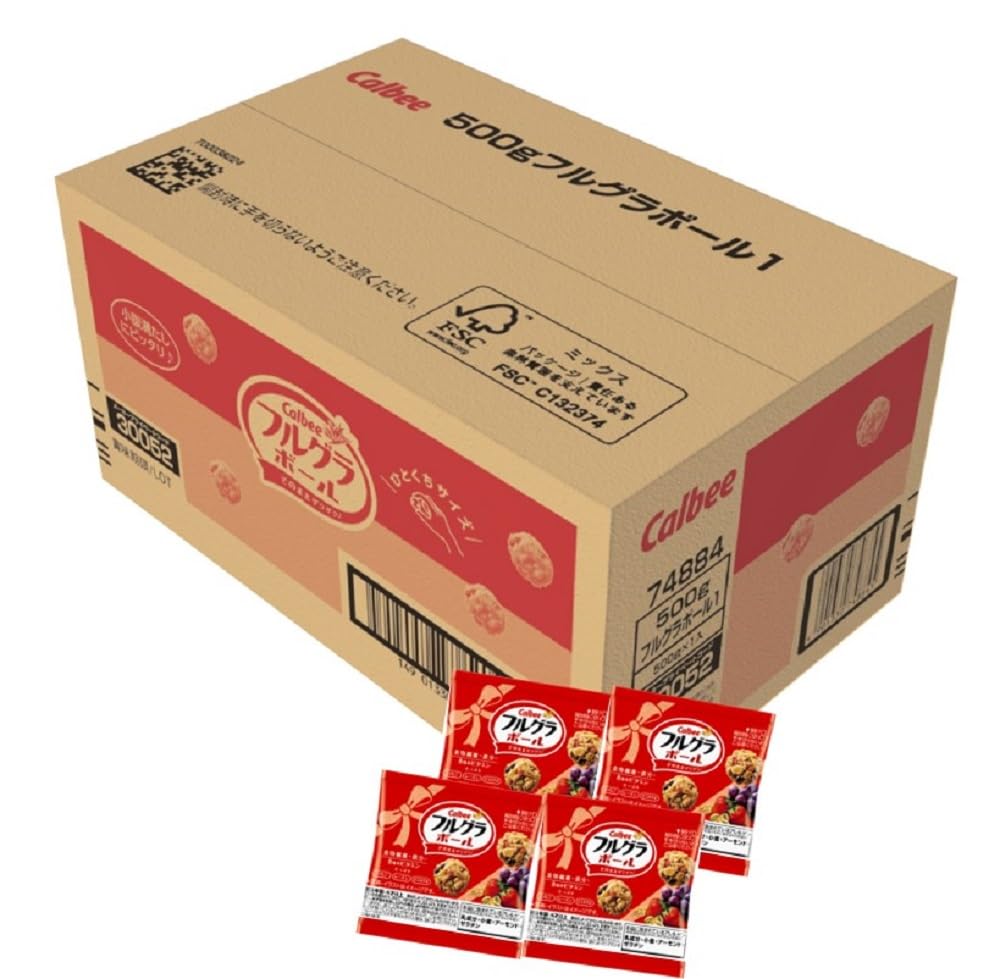 

Calbee Frugra Большие Индивидуальные Снековые Миски, 500 г, Эксклюзив для электронной коммерции, Вместимость, В упаковке,