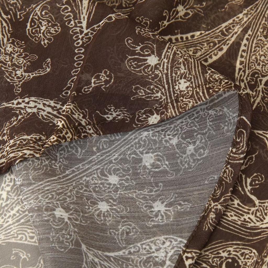 Women's Elastic Waist Paisley Print Chiffon Maxi Skirt Flowy A Line Long Skirt