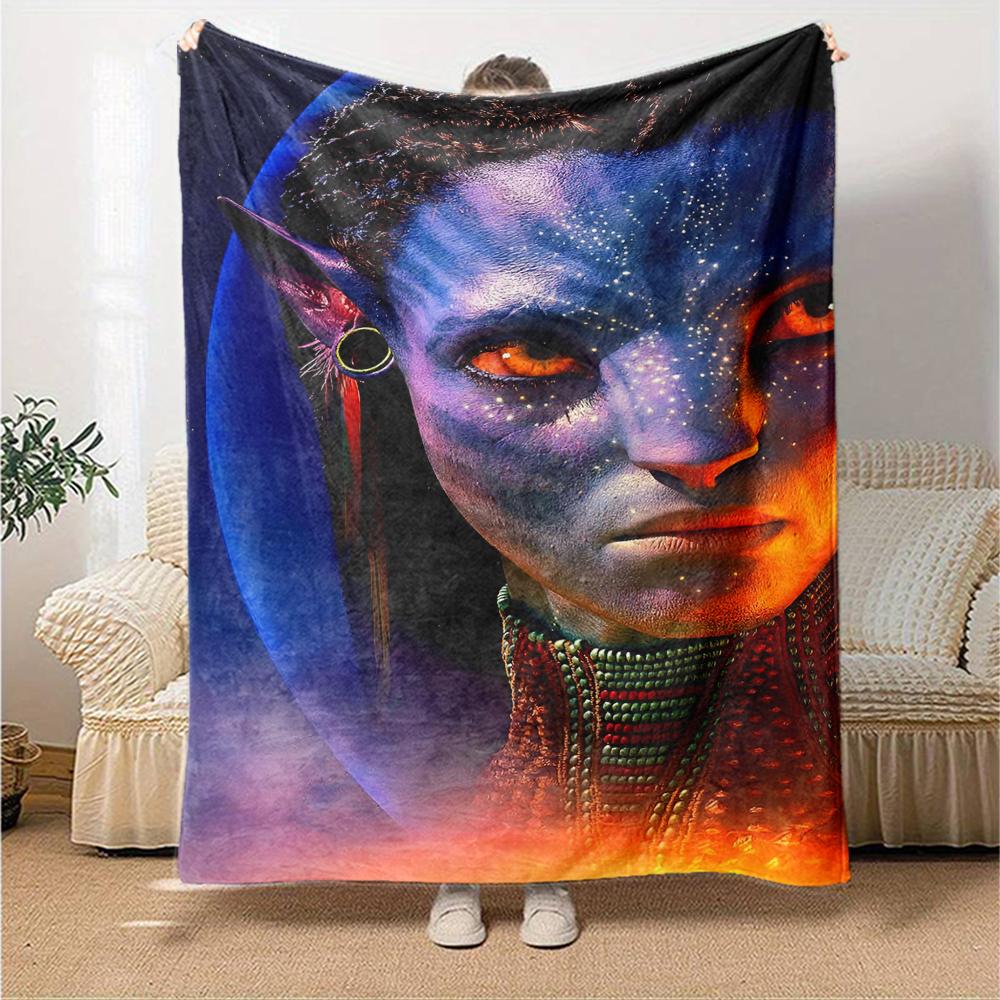 Avatar Theme Printed Blanket - Perfect for Couch, Bed, Travel & Outdoor Use | Machine Washable, Cozy & Durable.