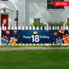 Happy 18th Birthday Banner, Gift Box & Snowflakes Design, Durable Polyester Outdoor Garden Patio Anniversary Christmas Decoration