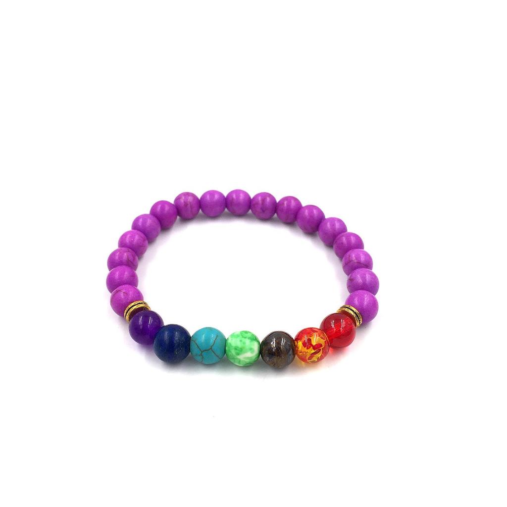 Galaxy Solar System Bracelet: Natural Stone Beads with Eight Planet Charms for Women