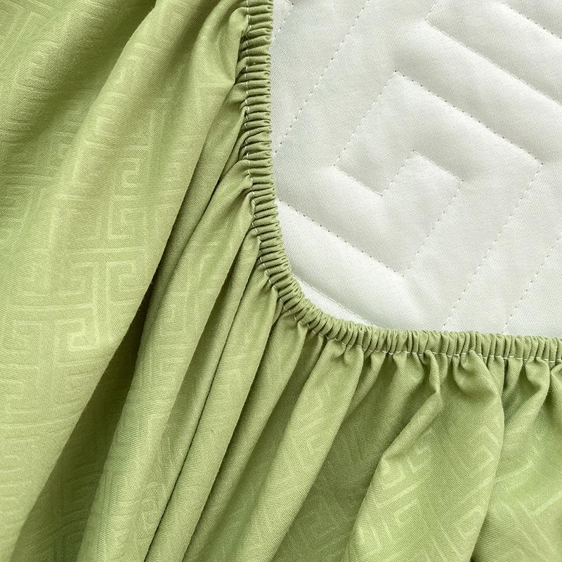 Quilted Mattress Cover Embossed Bed Sheet Mattress Protector Home Textile Solid Color Bed Cover Mattress Cover Thick Soft Cushion Bedding NoPillowcase