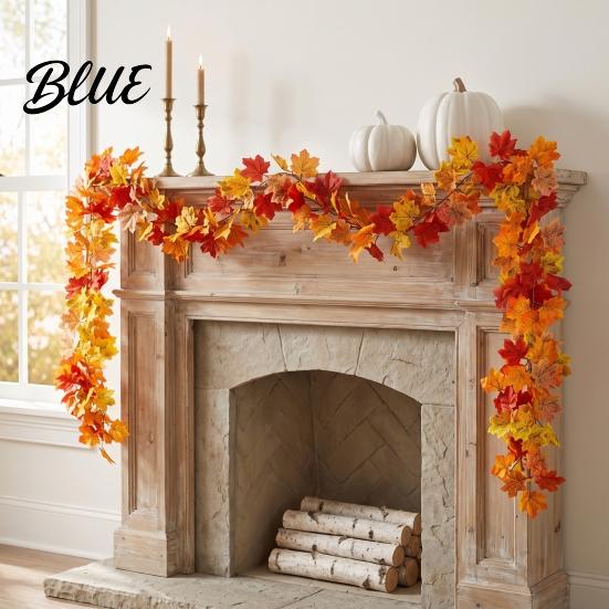 Herbst-Thema Event-Zubehör 2 Stück Künstlicher Herbstlaub-Girlande, Herbst-Ahornblatt-Ranken für Thanksgiving Simulierte Laubwerk Veranda Kaminsims Dekor, Kunst