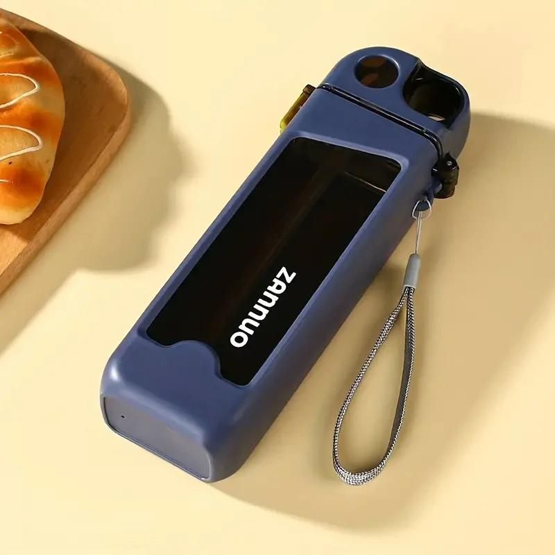 350 ml plastvannflaske Lekkasikker firkantet kopp sportsflaske med låsbart lokk og mål for utendørs sports reisekopp