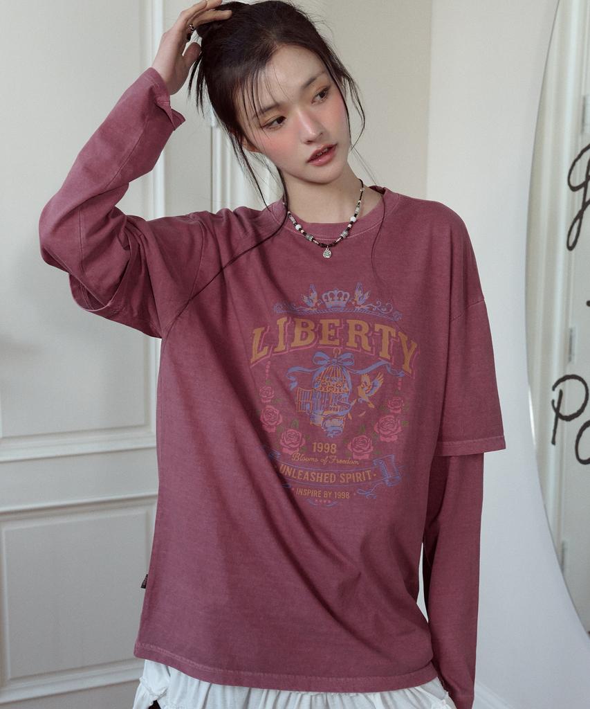 CPGN STUDIO Liberty Rose Layered Pigment Long Sleeve Dusty Pink