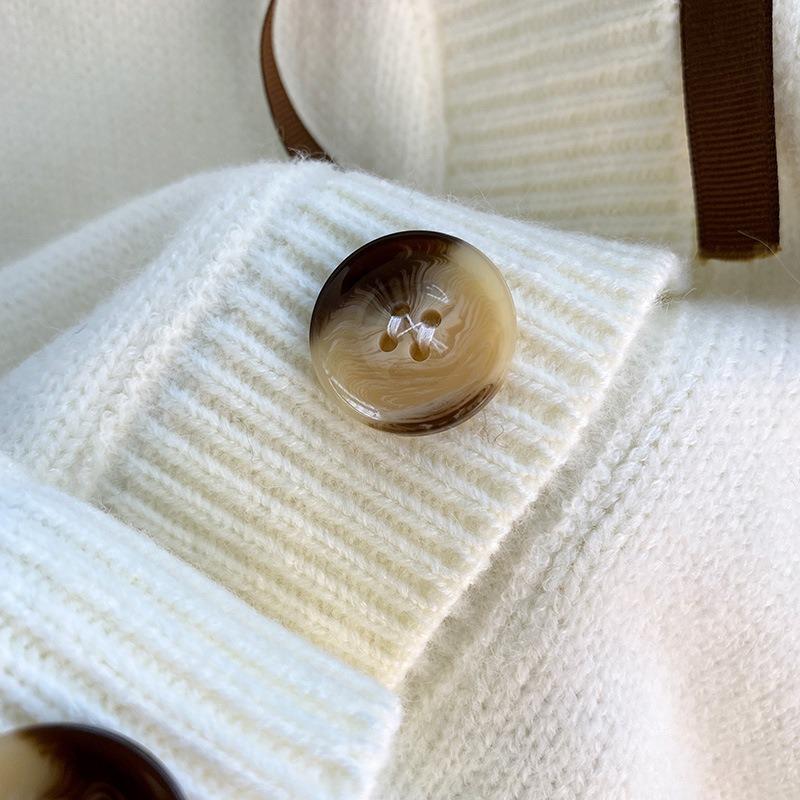 Autumn Winter Loose Casual Bear Cardigan Coat Women Korean Fashion All-match Knitting Outwear Top