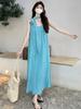 Bright color dopamine Thai summer neck sling dress women's seaside vacation Xinjiang travel wear long dress
