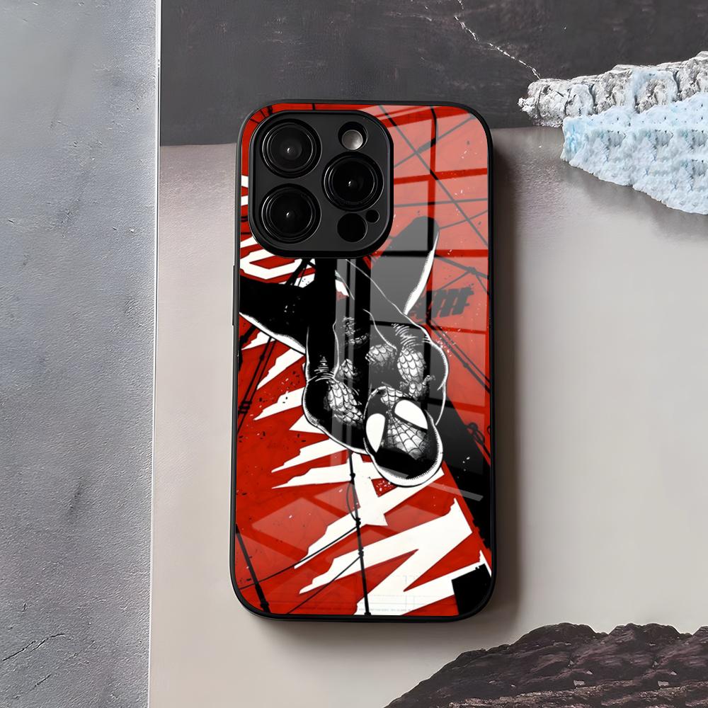 S-Spiders Cool Man Phone Case For IPhone 17 Air 16 E Pro Max 15 14 13 Mini 12 Pro 11 Max Plus Black Glass Cover