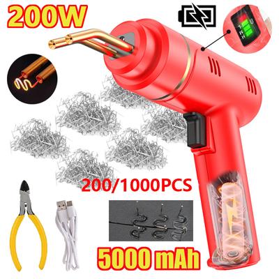 200/1000pcs Pistolet Soudeur Plastique Chaud 200W Kit de Clous de Soudure Chaude Portable Sans Fil Charge USB Pour la Plupart des Réparations Plastiques Pare-chocs de Voiture
