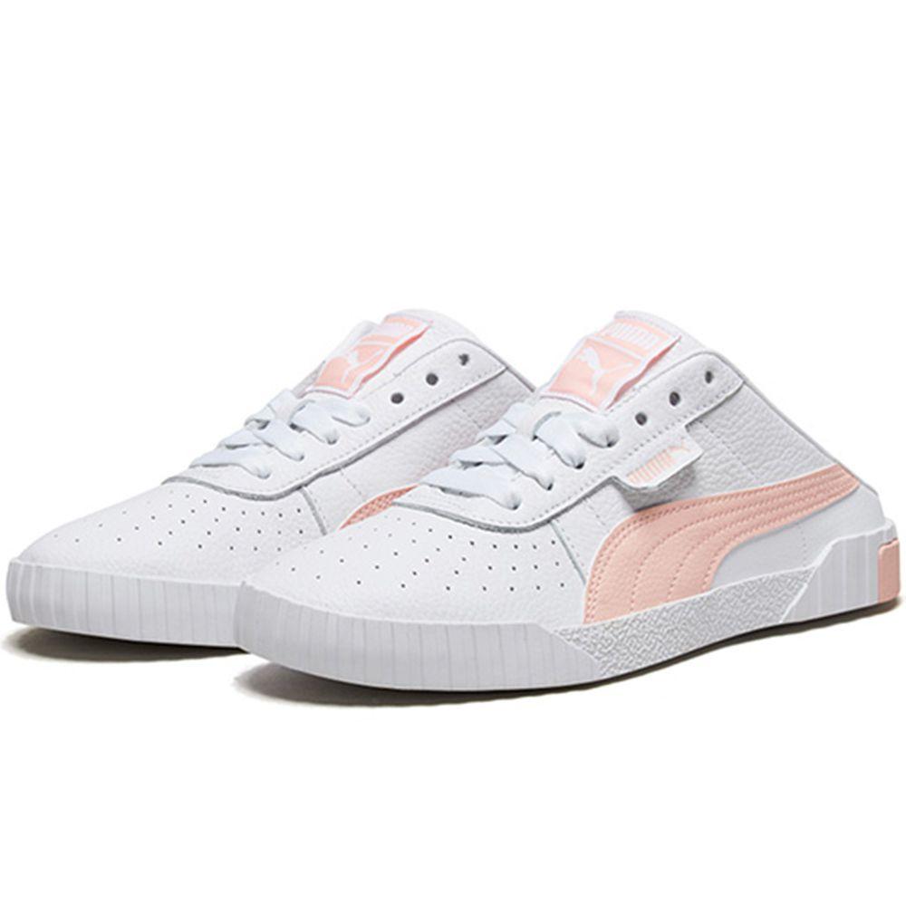 Puma Cali Series Lo Slip On Mule Retro Low Top Skate Shoes Women Sneaker Pink Peach White 370484-06