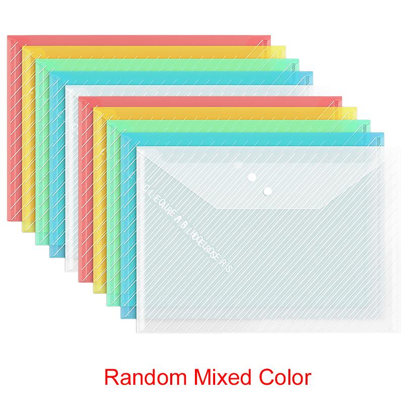 

10 шт. Папка-конверт А4 для писем, водонепроницаемая папка для документов, прозрачная, цветная, с диагональными полосками, канцелярская папка для офиса, школы ZYF