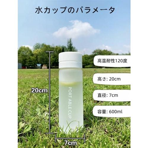 Glass Water Bottle, Water Bottle, Glass Tea, Double-Walled Glass Teacup with Tea Strainer, Clear Frosted Glass, Measuring Cup, Highly Airtight, Leak-P