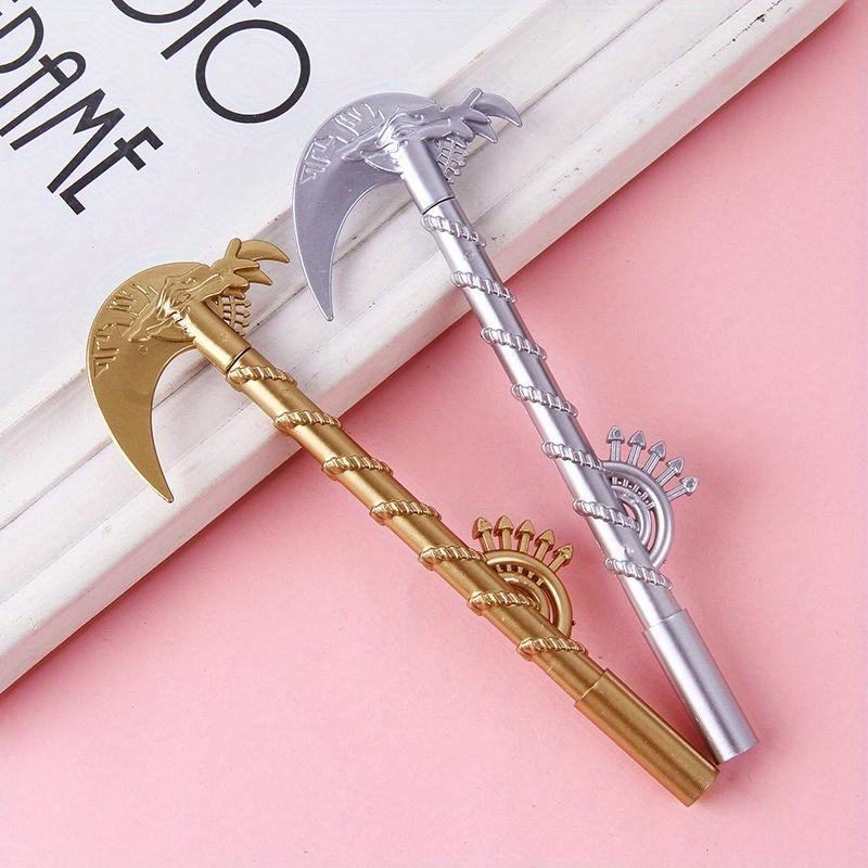 Back To School Season 10pcs 0.5mm Scythe Styling Neutral Pen Creative Retro Pen Cute Student Stationery Office Supplies Water-based Signature Pen
