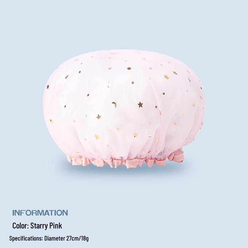 

Водонепроницаемая двухслойная шапочка для душа - Шапочка для ванны против дыма для женщин