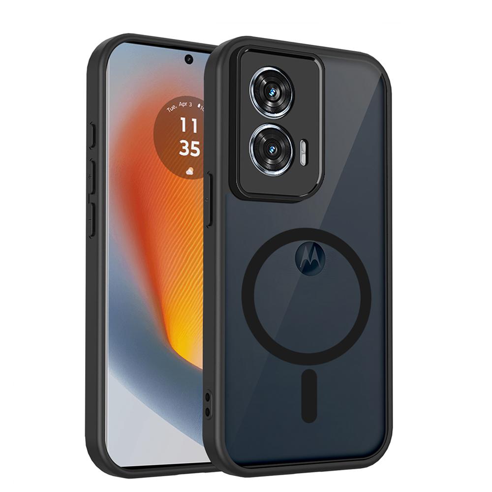 KEYSION Magnetyczne Etui na Telefon do Motorola Edge 50 Pro 5G Matowe Półprzezroczyste Przezroczyste Odporne na Wstrząsy Pokrowiec do Edge 50 Ultra 50 Fusion 5G