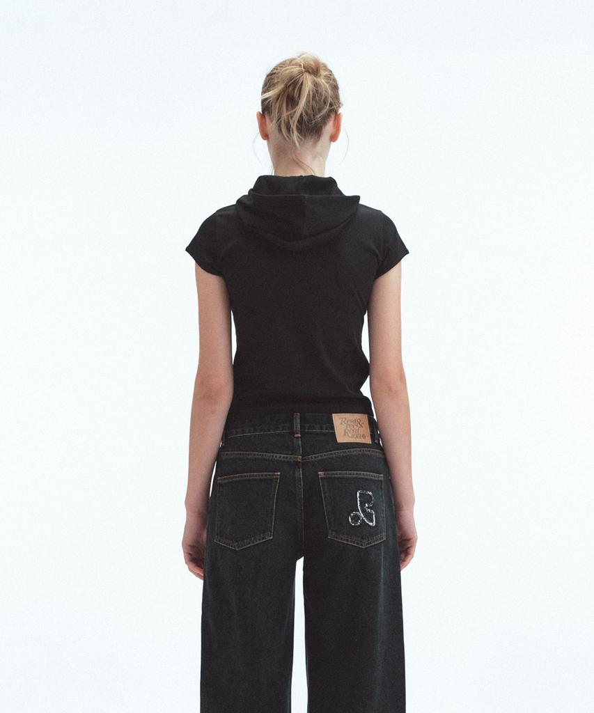 REST&RECREATION Cap Sleeve Hoodie - Black
